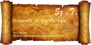 Szpevák Terézia névjegykártya